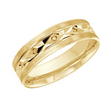 6mm Faceted Pattern Wedding Band