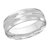 7mm Platinum Segmented Satin Wedding Band