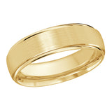 6mm 14K Yellow Gold Satin Fine-Edge Wedding Band