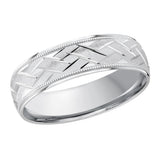 6mm Platinum Interlaced Pattern Wedding Band