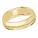 6mm Yellow-Tone Satin Angled-Edge Wedding Band