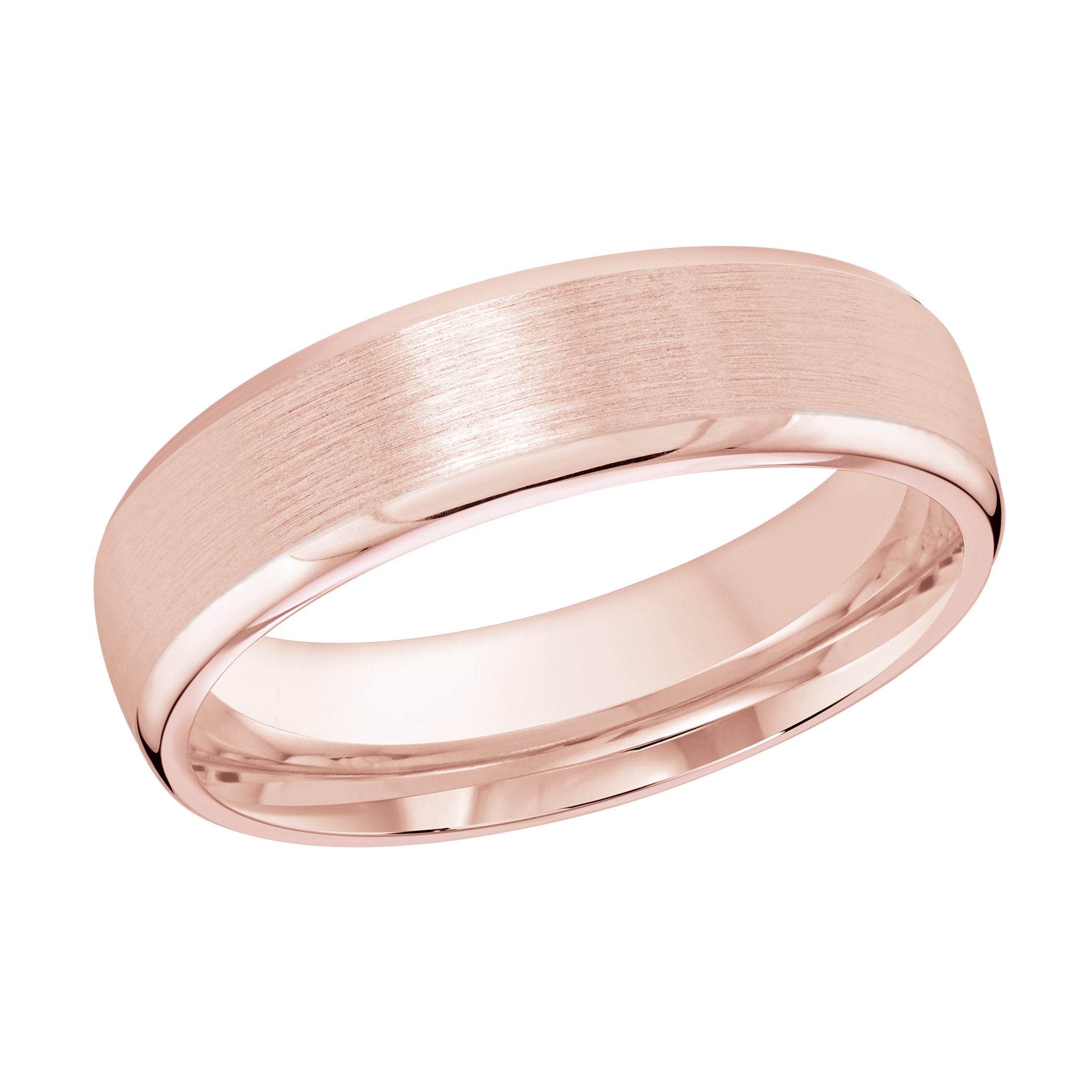 6mm 10K Rose Gold Classic Satin Wedding Band