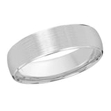 6mm 18K White Gold Flat Satin Wedding Band