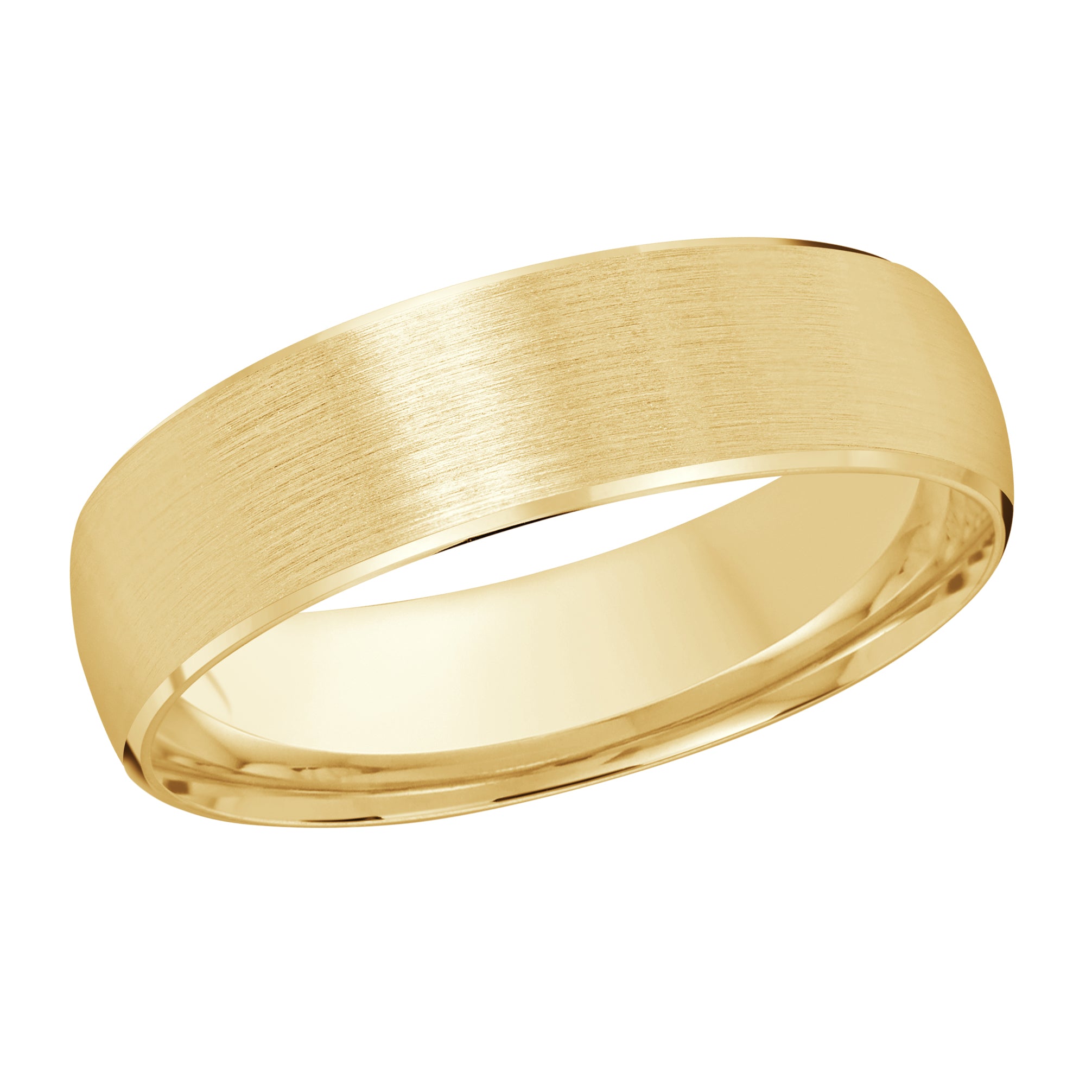 6mm Yellow-Tone Flat Satin Wedding Band