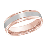 6mm Satin Bordered Wedding Band