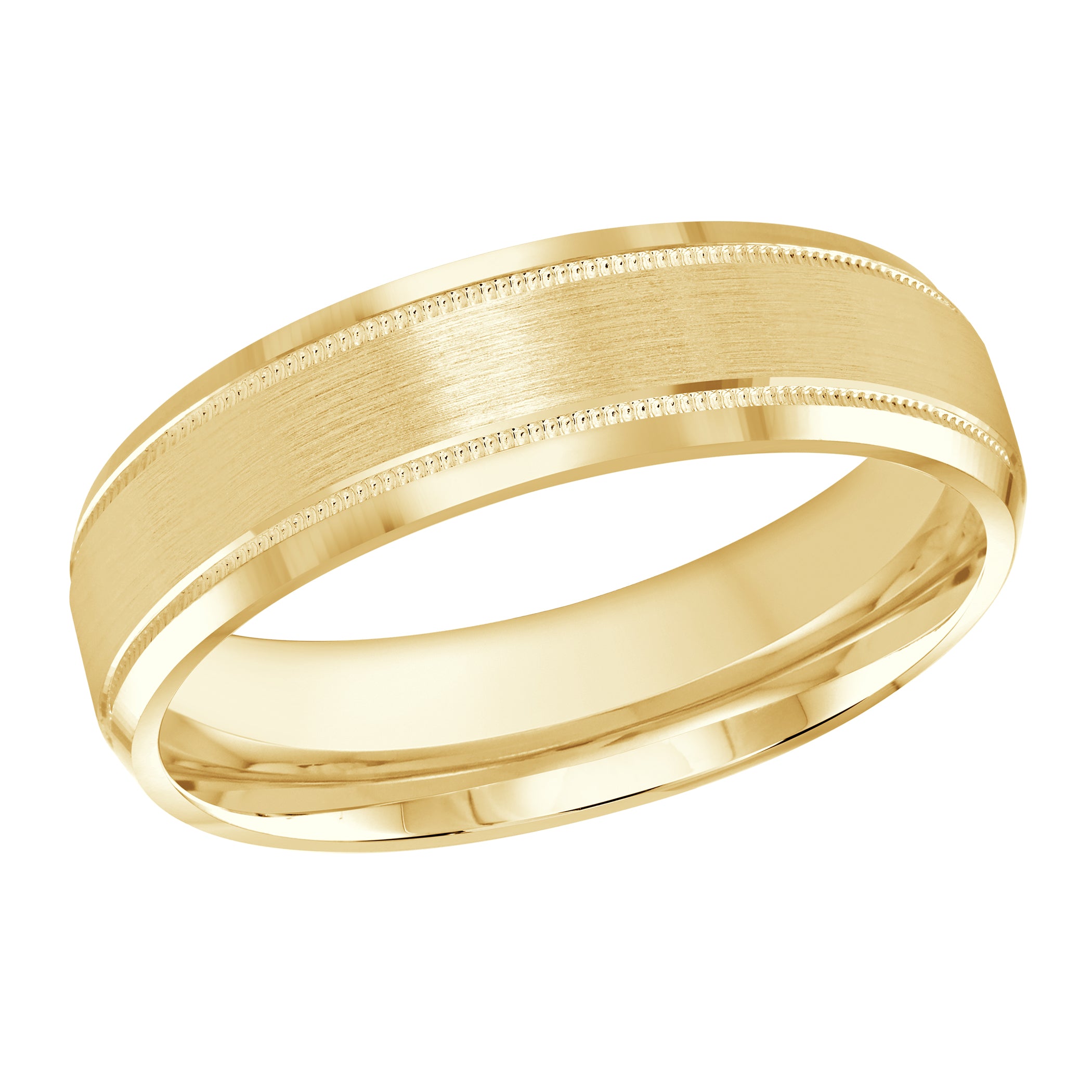 6mm Satin Detailed-Edge Wedding Band