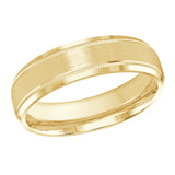 6mm Yellow-Tone Satin Detailed-Edge Wedding Band