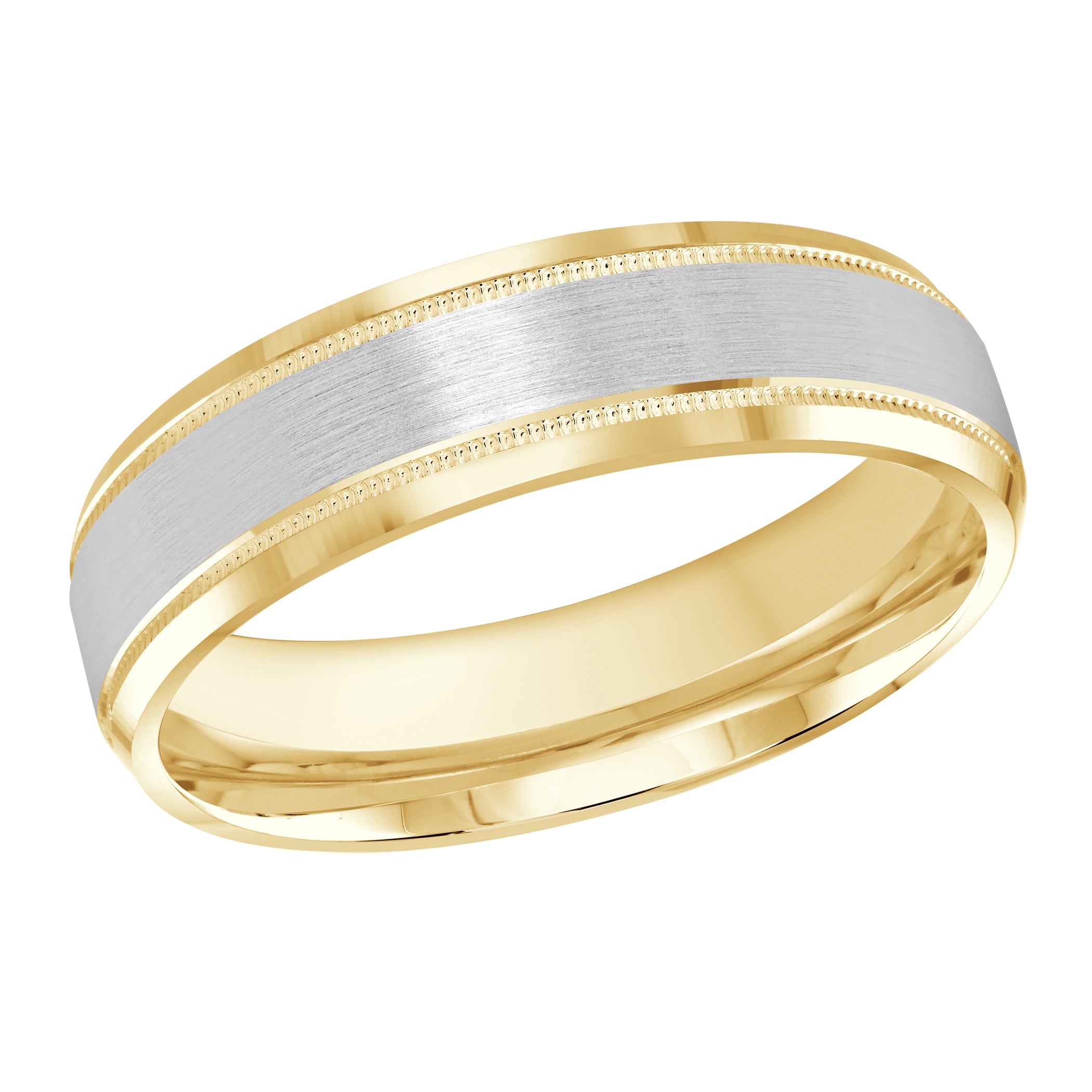 6mm Satin Detailed-Edge Wedding Band