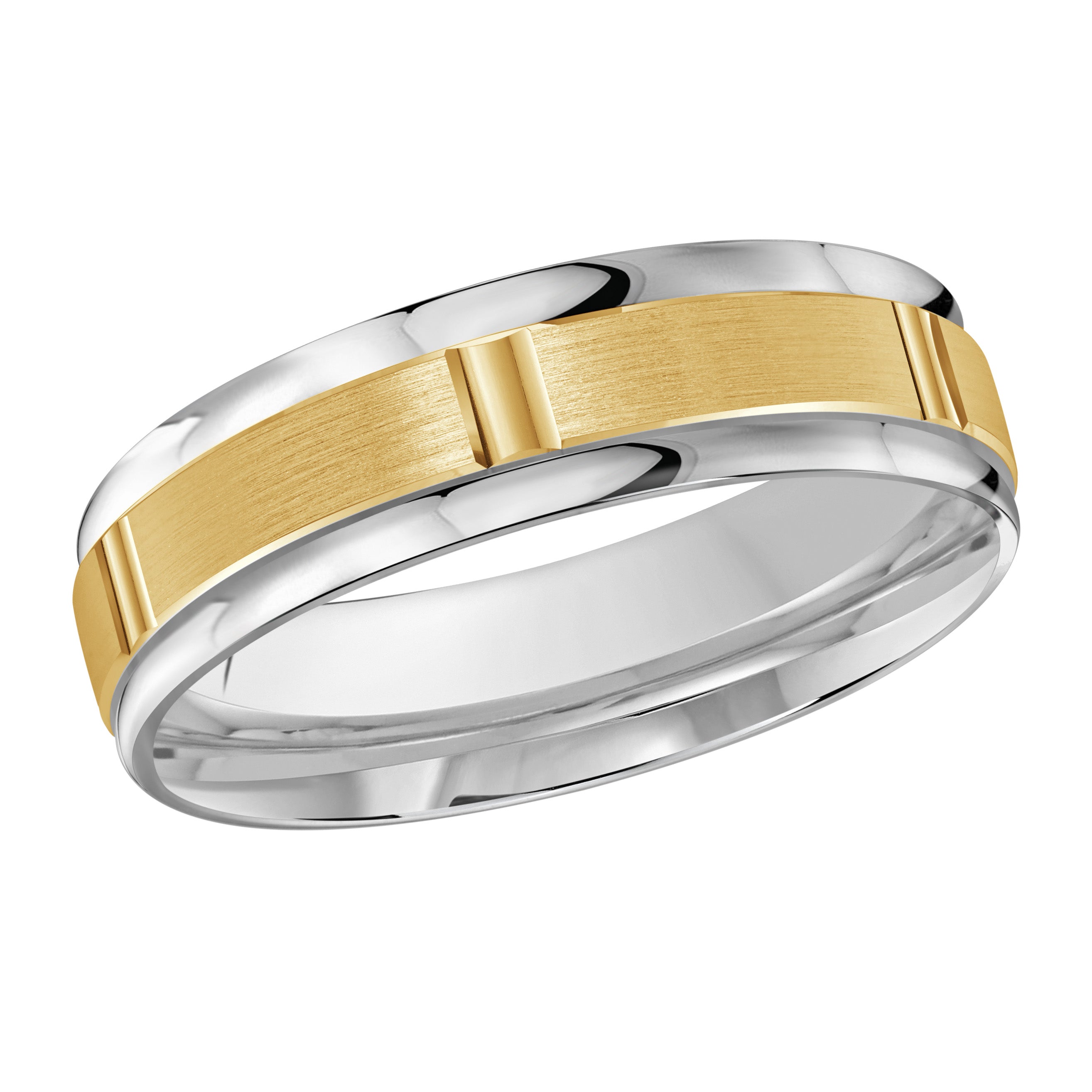 6mm Segmented Center Wedding Band