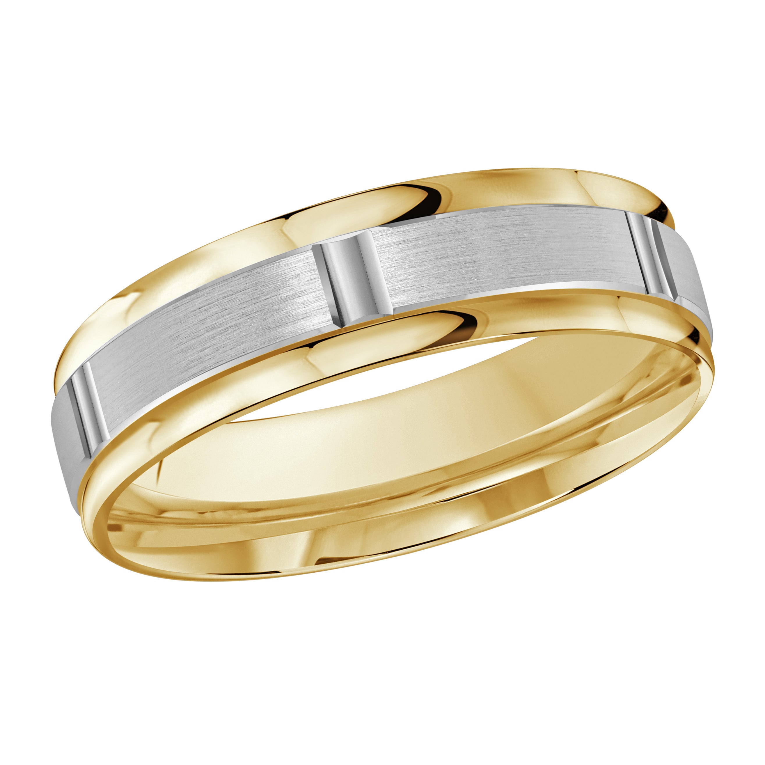 6mm Segmented Center Wedding Band