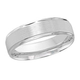 6mm Platinum Satin Double-Groove Wedding Band