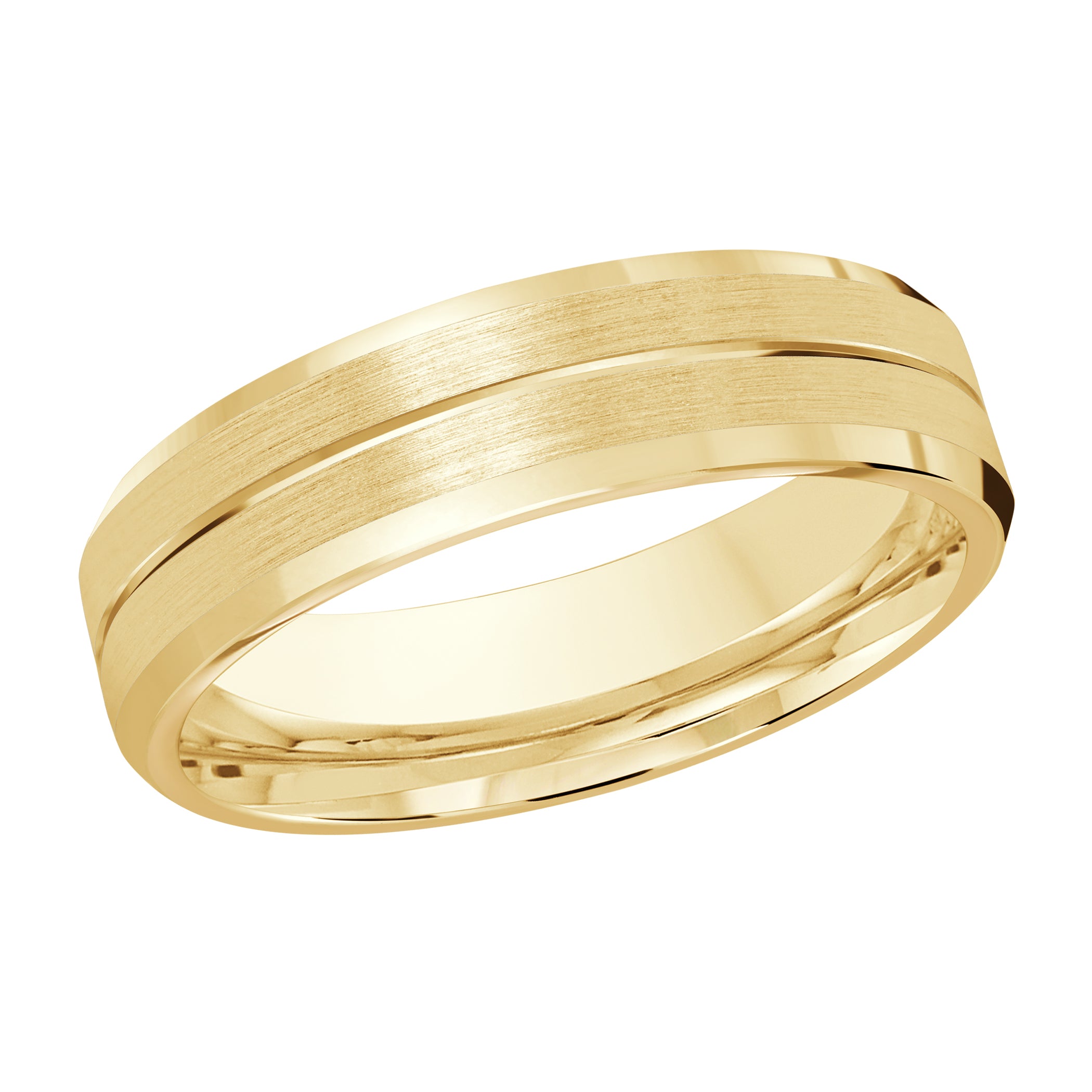 6mm Satin Center-Groove Wedding Band