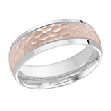 7mm Hammered Beveled-Edge Wedding Band