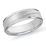 6mm 14K White Gold Sandblasted Wedding Band