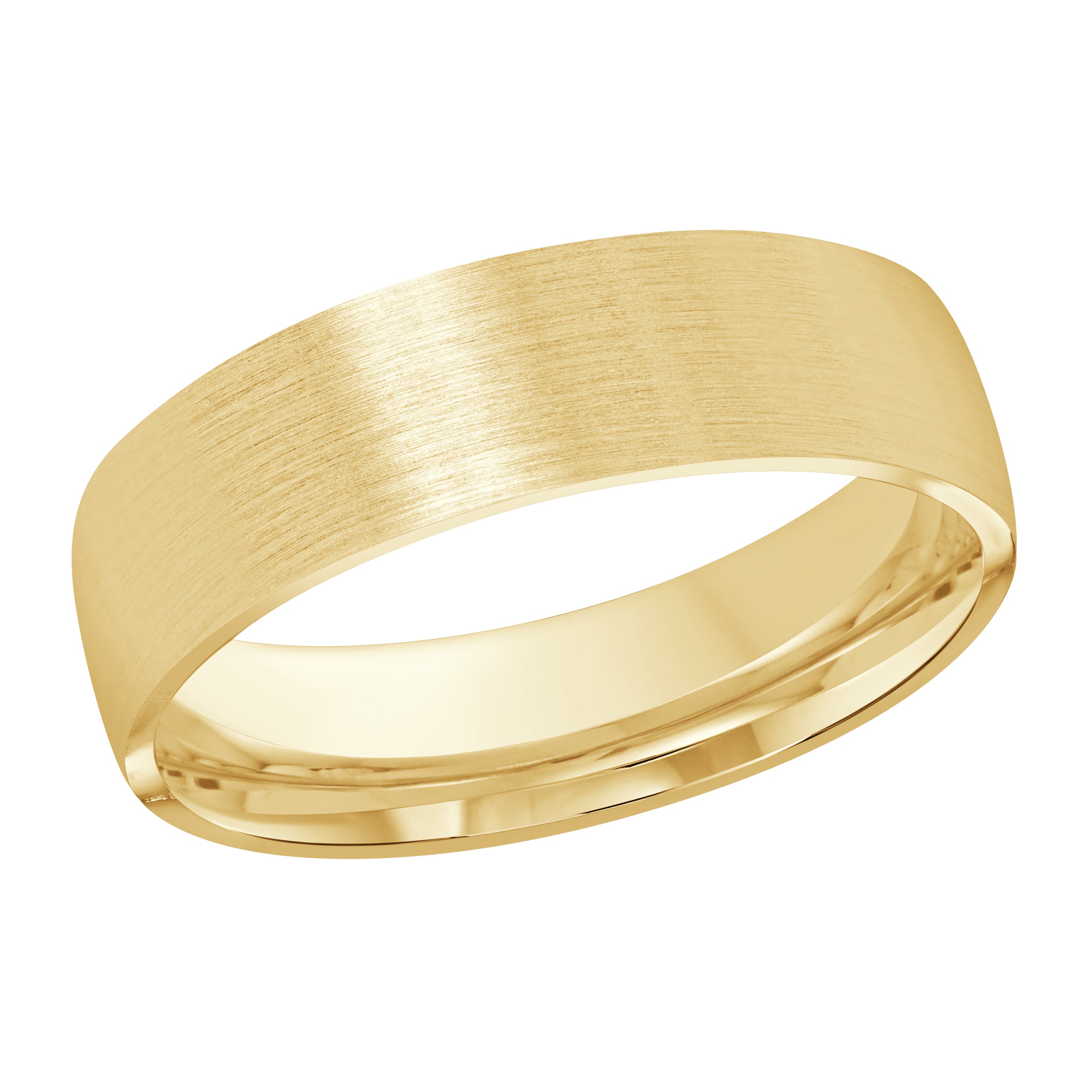 6mm 14K Yellow Gold Classic Satin Wedding Band