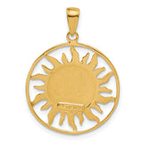 14k Diamond-cut Sun with Moon and Stars Charm