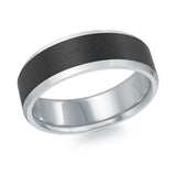 7mm White-Tone Dark-Center Wedding Band