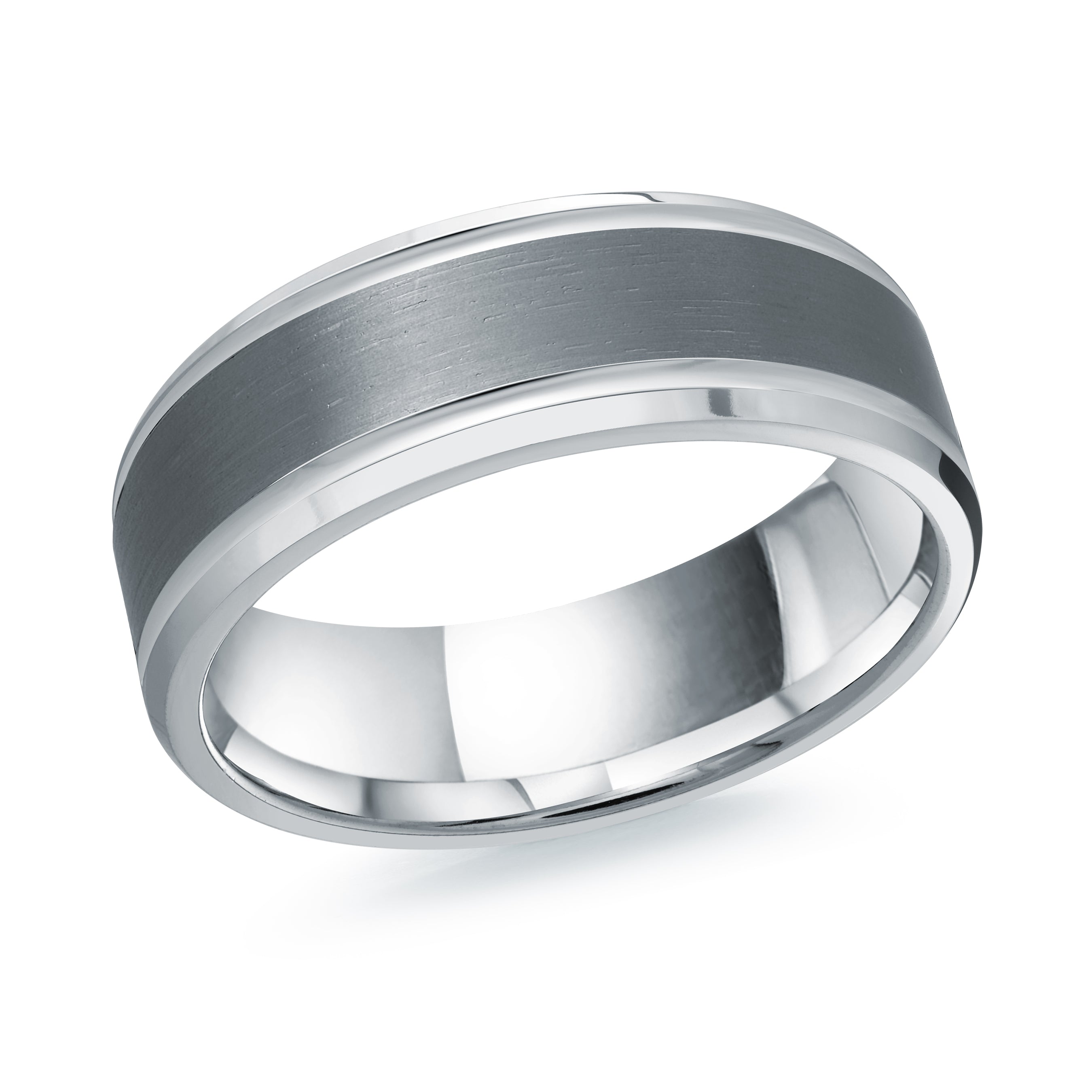 7mm Tantalum and 14K White Gold Wedding Band