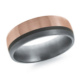 7mm 14K Rose Gold Faceted Edge Wedding Band
