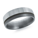 7mm White-Tone Faceted Edge Wedding Band