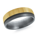 7mm 14K Yellow Gold Faceted Edge Wedding Band