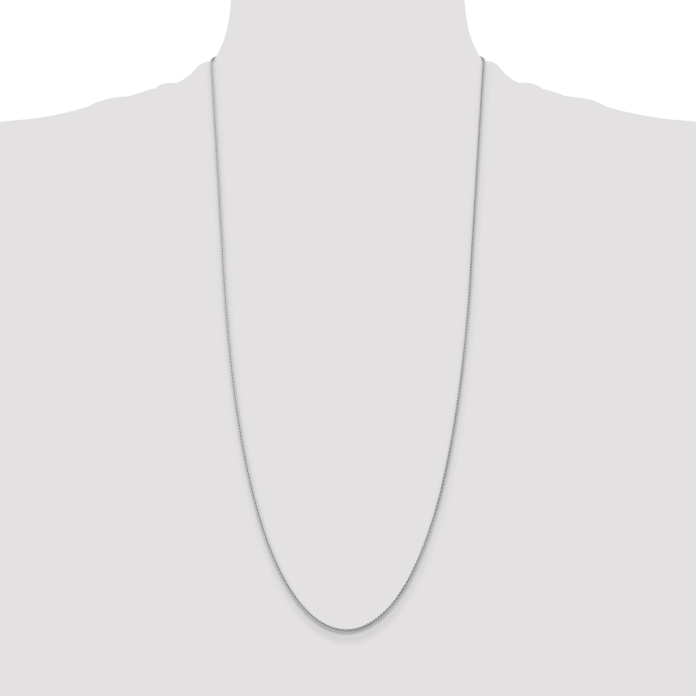 14k White Gold 1.05mm Spiga with Lobster Clasp Chain