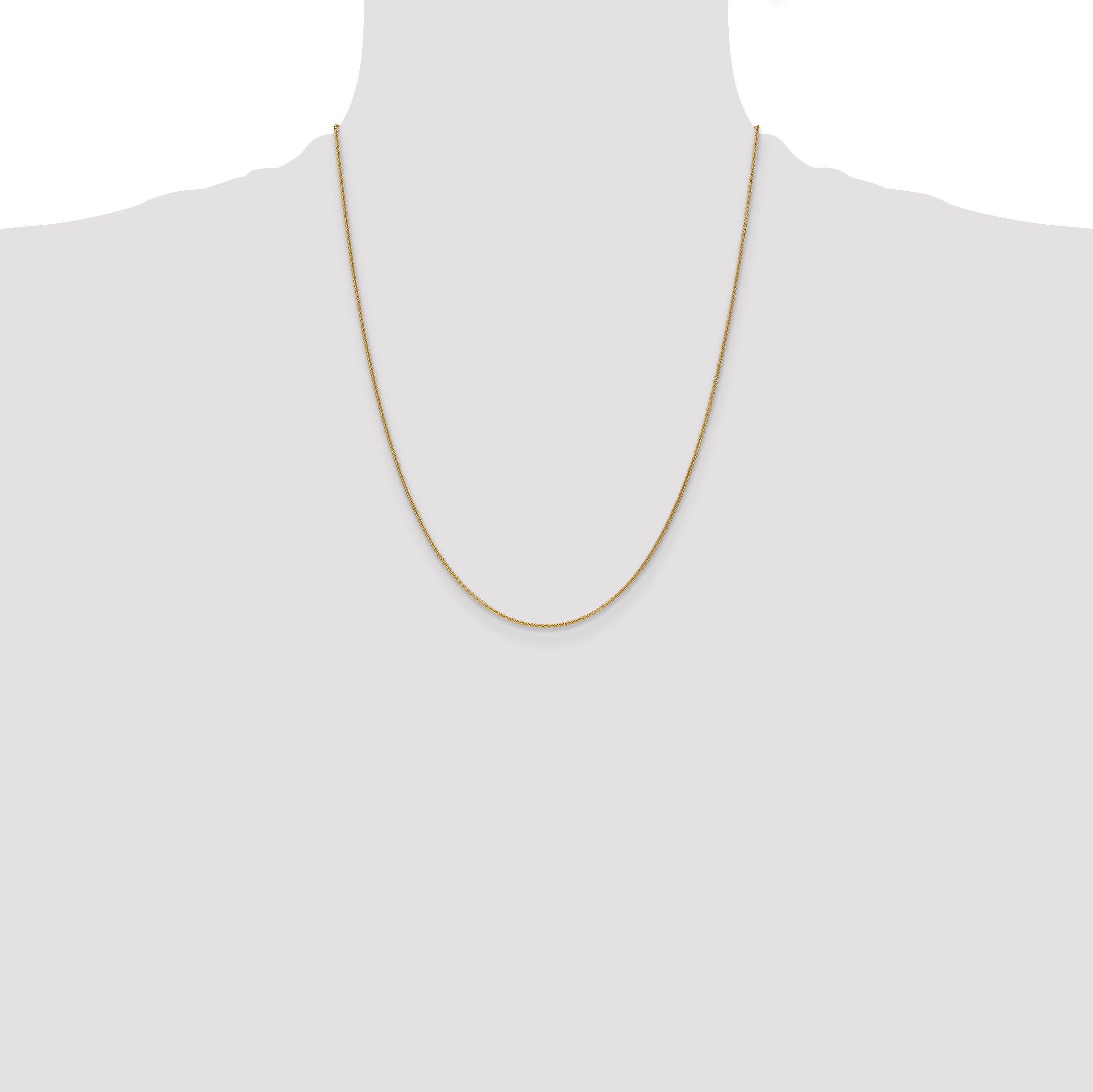 14k 1mm Round Open Link Cable Chain