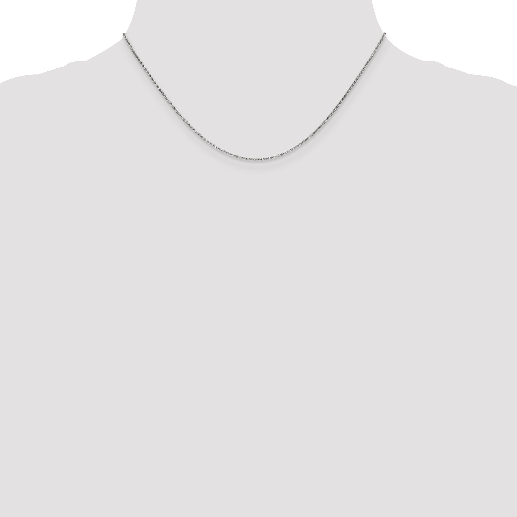 14k White Gold 1mm Round Open Link Cable Chain