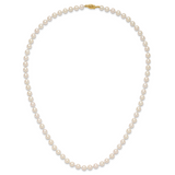 14k 6-7mm Round White Saltwater Akoya Cultured Pearl Necklace