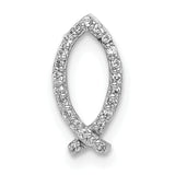 14k White Gold 1/15ct. Diamond Ichthus Chain Slide