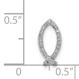14k White Gold 1/15ct. Diamond Ichthus Chain Slide