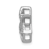 14k White Gold 1/8ct. Diamond Star of David Chain Slide