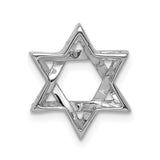 14k White Gold 1/8ct. Diamond Star of David Chain Slide