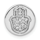 14k White Gold 1/10ct. Diamond Hamsa Chain Slide