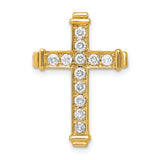 14k AA 3/8ct. Diamond Latin Cross Chain Slide