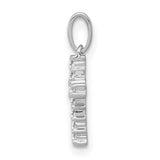 14k White Gold Diamond Latin Cross Pendant