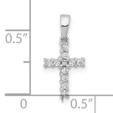 14k White Gold Diamond Latin Cross Pendant
