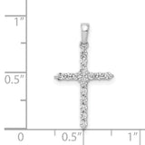 14k White Gold Polished 1/4ct. Diamond Cross Pendant