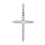 14k White Gold Polished 1/2ct. Diamond Cross Pendant