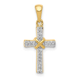 14k 1/6ct. Diamond Latin Cross Pendant