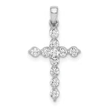 14k White Gold Diamond Cross Pendant