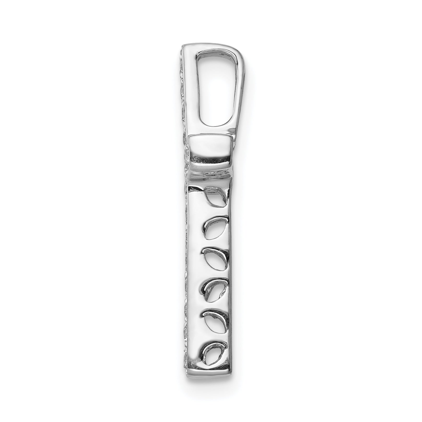 14k White Gold Diamond Cross Slide Pendant