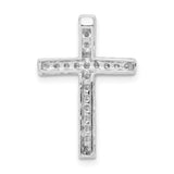 14k White Gold Diamond Cross Slide Pendant