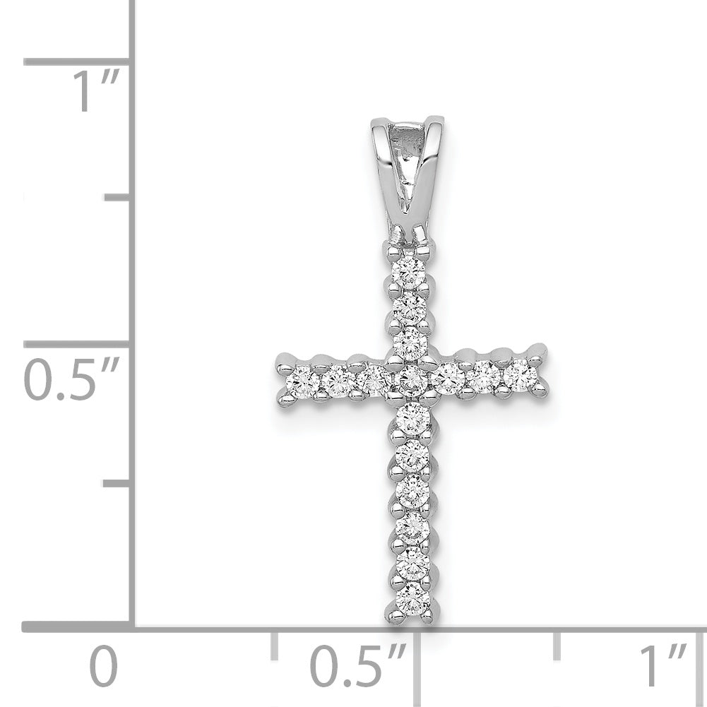 14k White Gold 1/4ct. Diamond Latin Cross Pendant