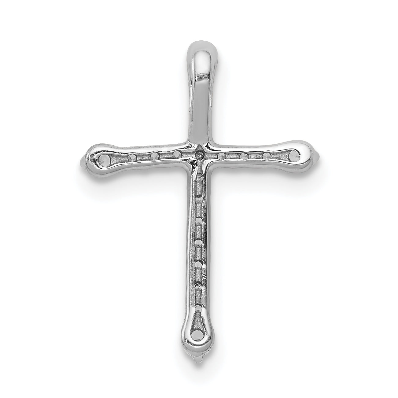 14k White Gold 1/5ct. Diamond Cross Chain Slide