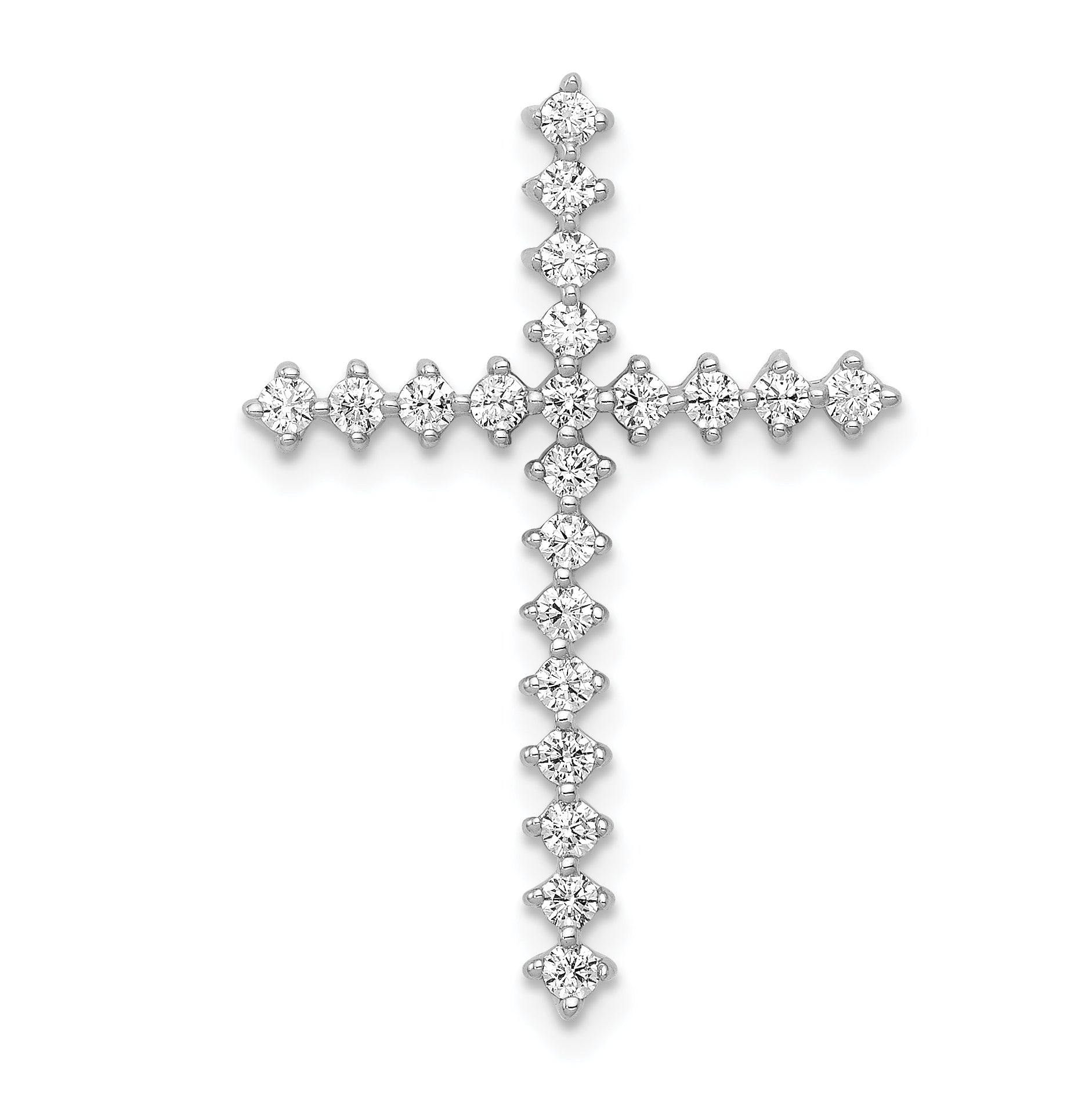 14k White Gold 3/8ct. Diamond Cross Chain Slide