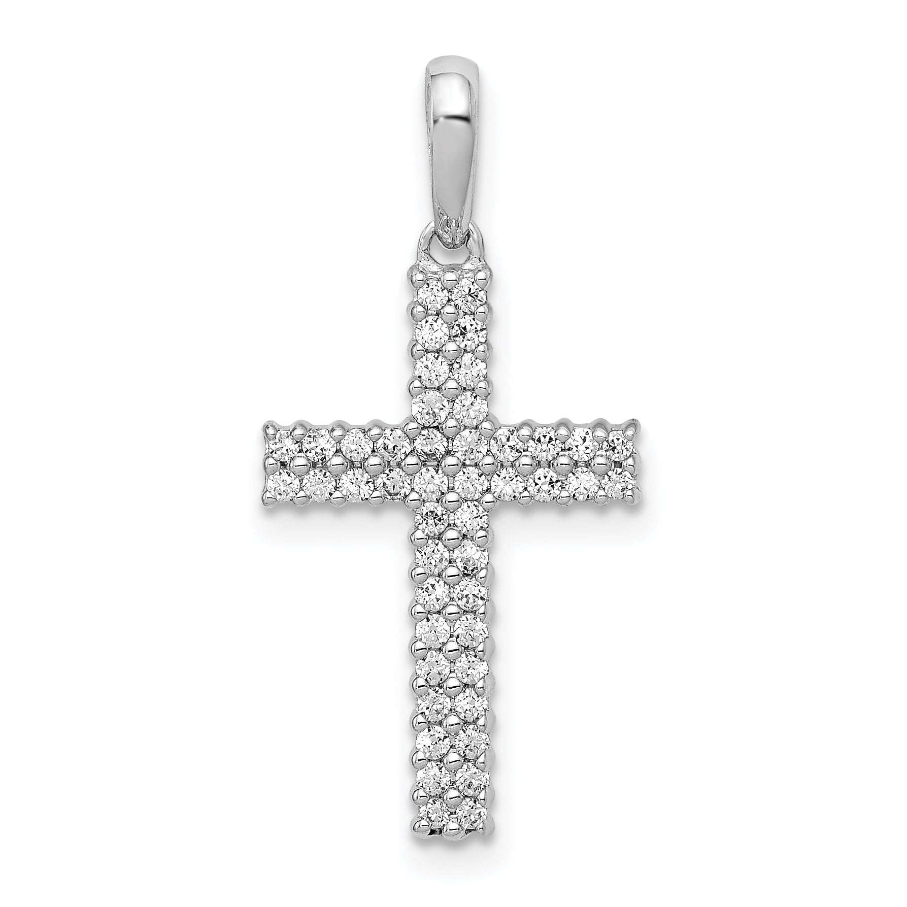 14k White Gold 1/4ct. Diamond Cross Pendant