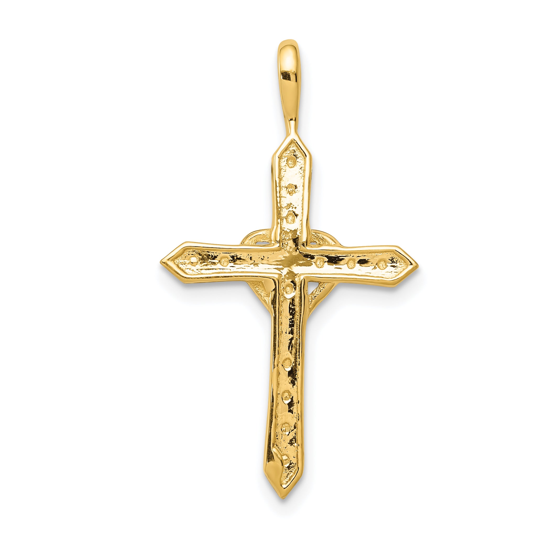 14k AA 1/10ct. Diamond Heart Cross Pendant