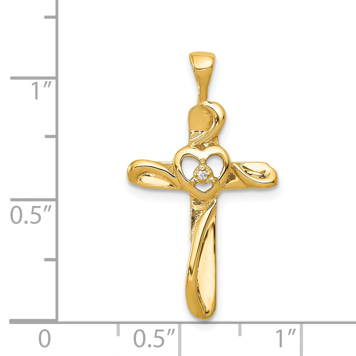 14k AA Diamond Cross Pendant