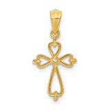 14k Diamond Accented Cross Pendant